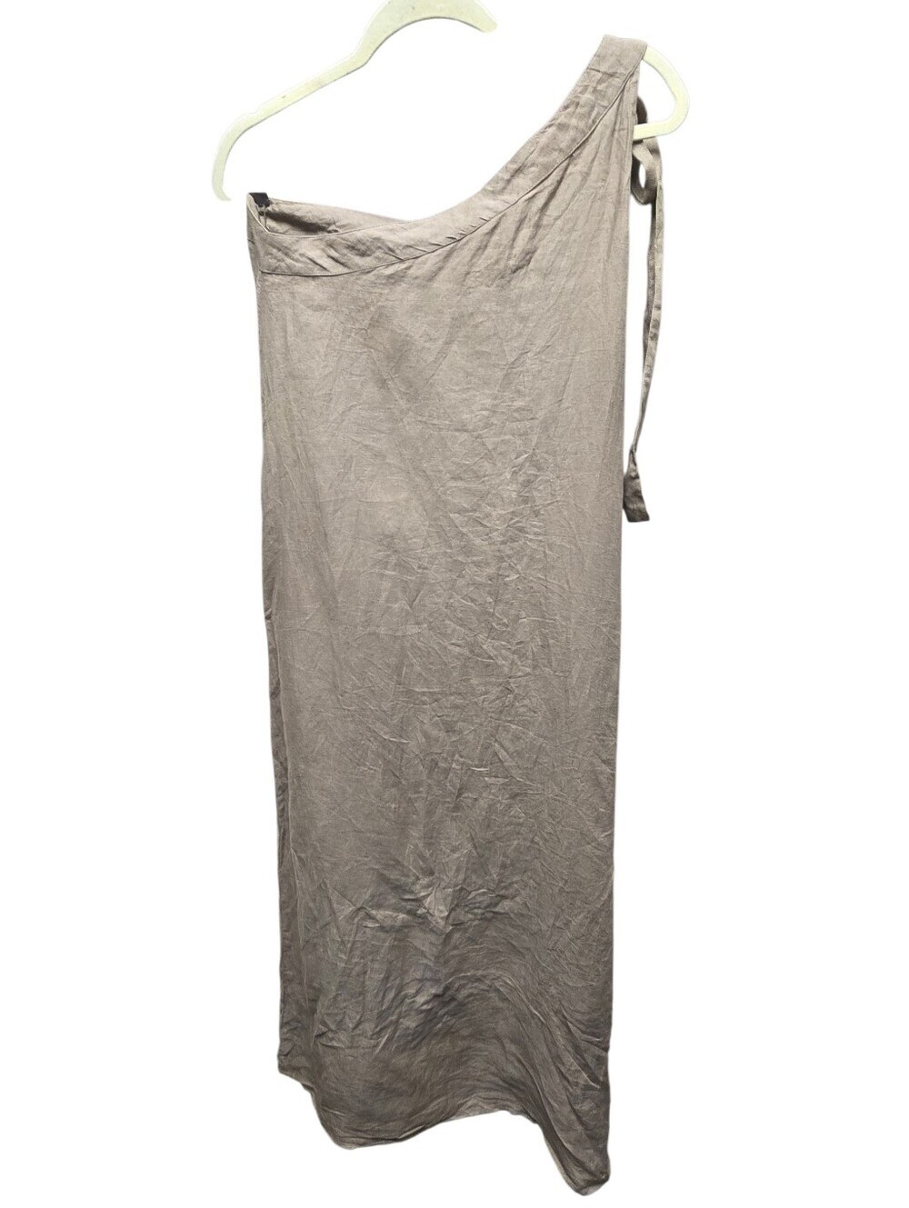 LINEN ID Cocoa One Shoulder Linen Maxi Dress Sz. M